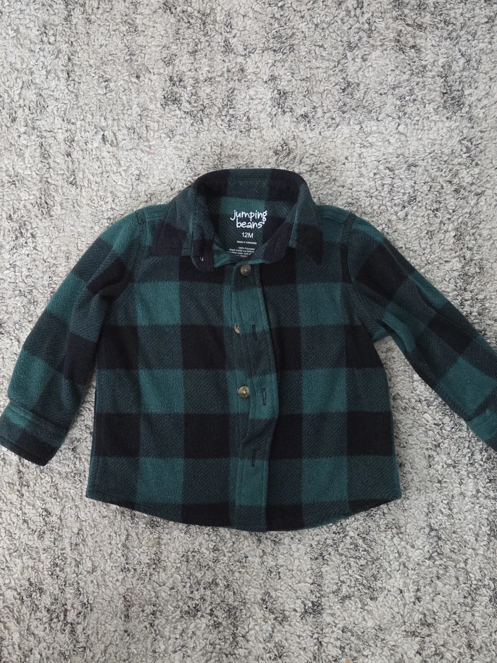 jumping beans Green and Black Buffalo Plaid Button-Down Shirt